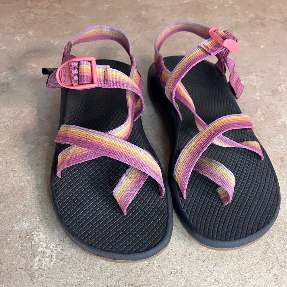 Chaco Women's Strappy Sandals in Pink, Yellow & Purple